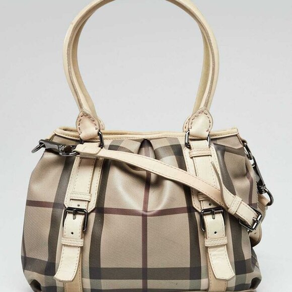 Burberry Smoked Check Coated Canvas Small Northfield Bag - Picture 1 of 11